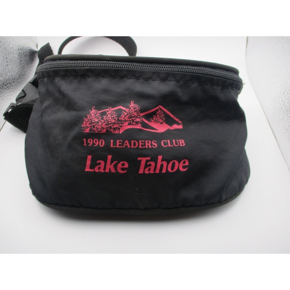 Other - Vintage 1990 Leaders Club Lake Tahoe Fanny Pack Black Pink Retro Waist‎ Bag